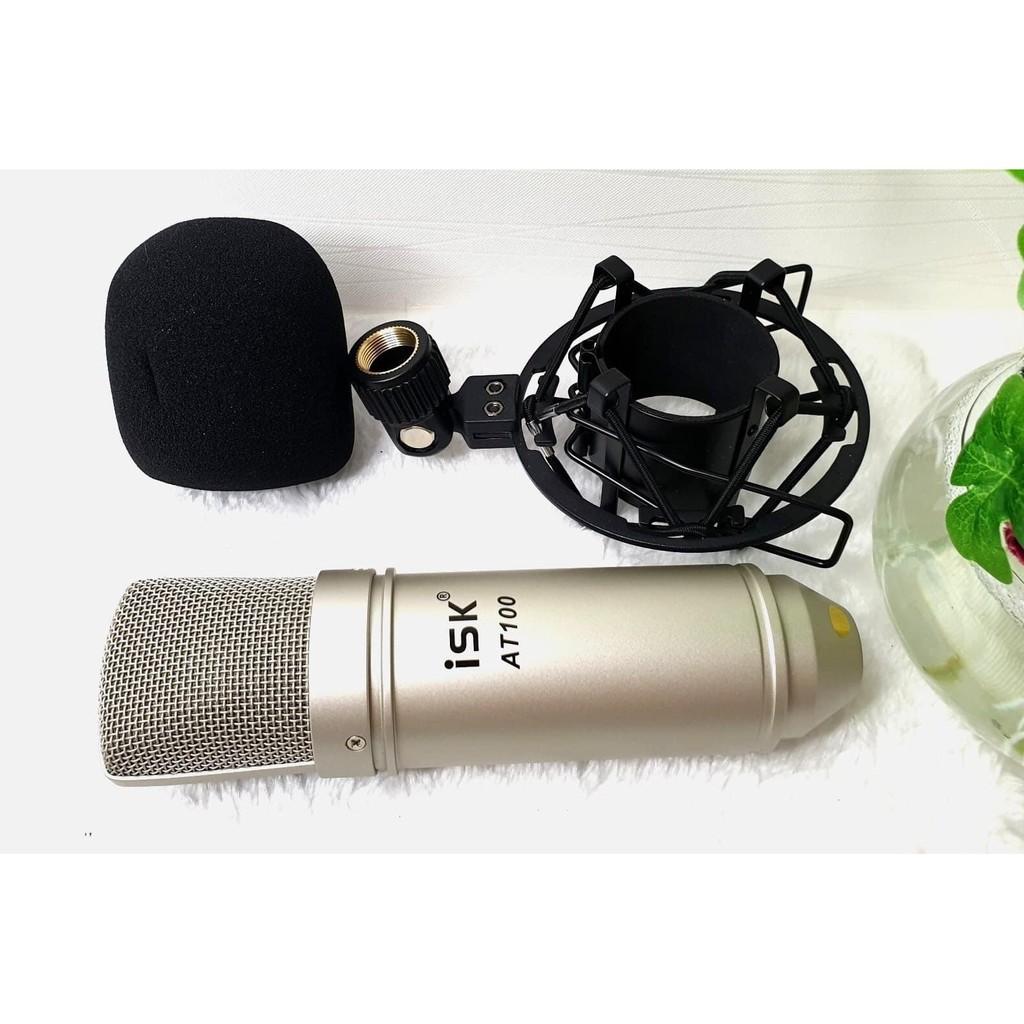 Bộ Mic Hát Livestream Sound Card K300 & Mic ISK AT100 . Âm Thanh Cực Hay , Dễ Dàng Lắp Đặt . Bảo Hành 12 Tháng