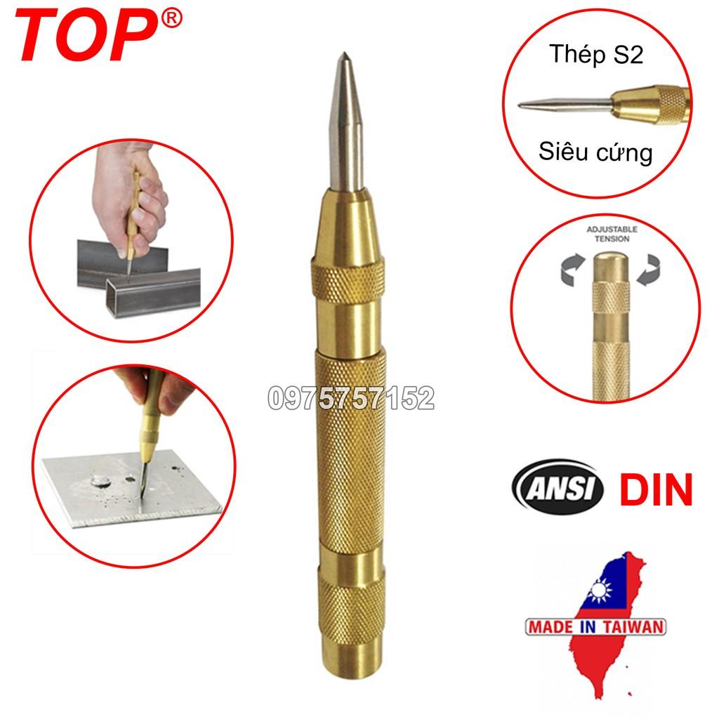 Đục lấy dấu tự động thép S2 cao cấp hãng TOP, dụng cụ phá kính thoát hiểm, dụng cụ định vị, đục lỗ tâm