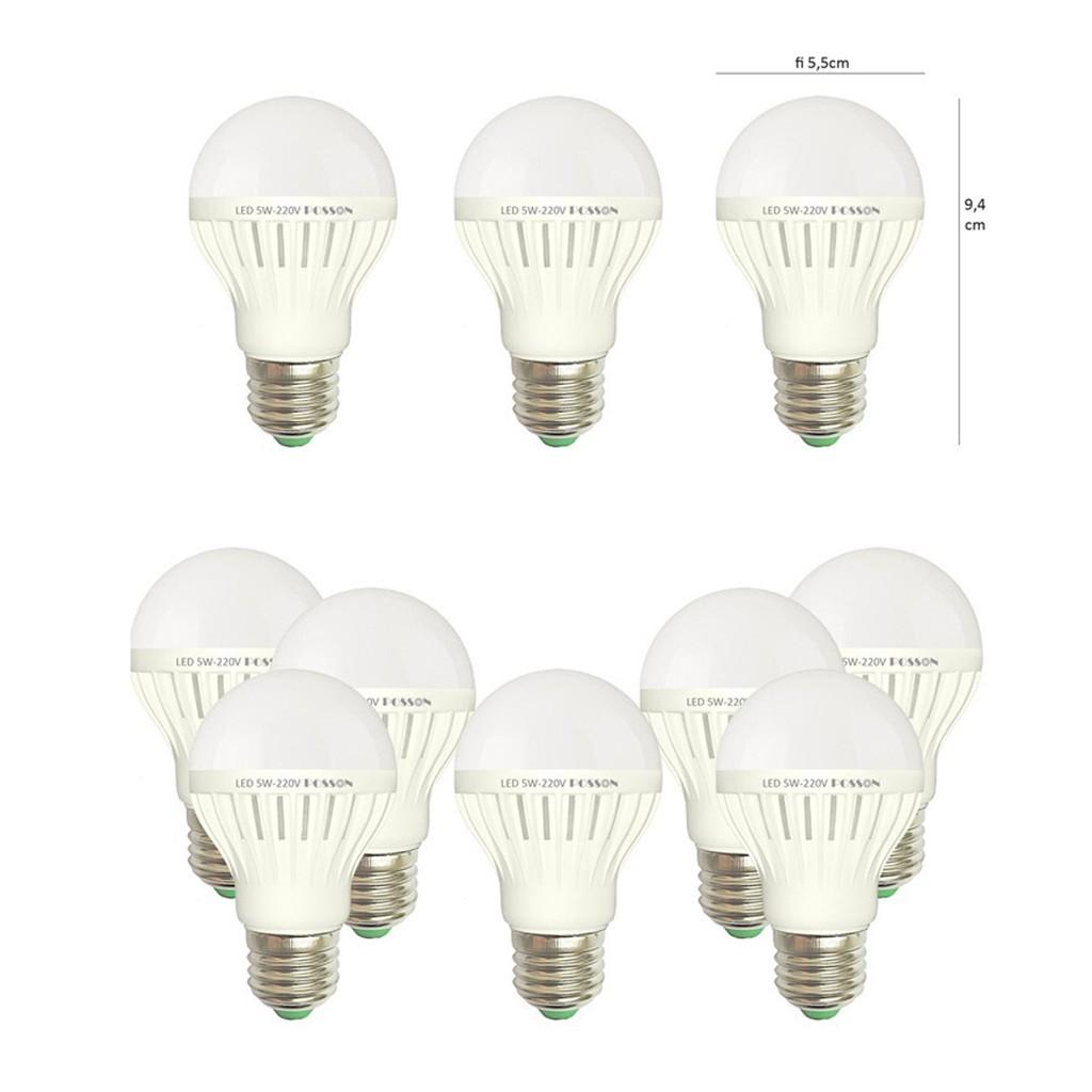 COMBO 10 bóng LED 5w vỏ nhựa mika tiết kiệm năng lượng