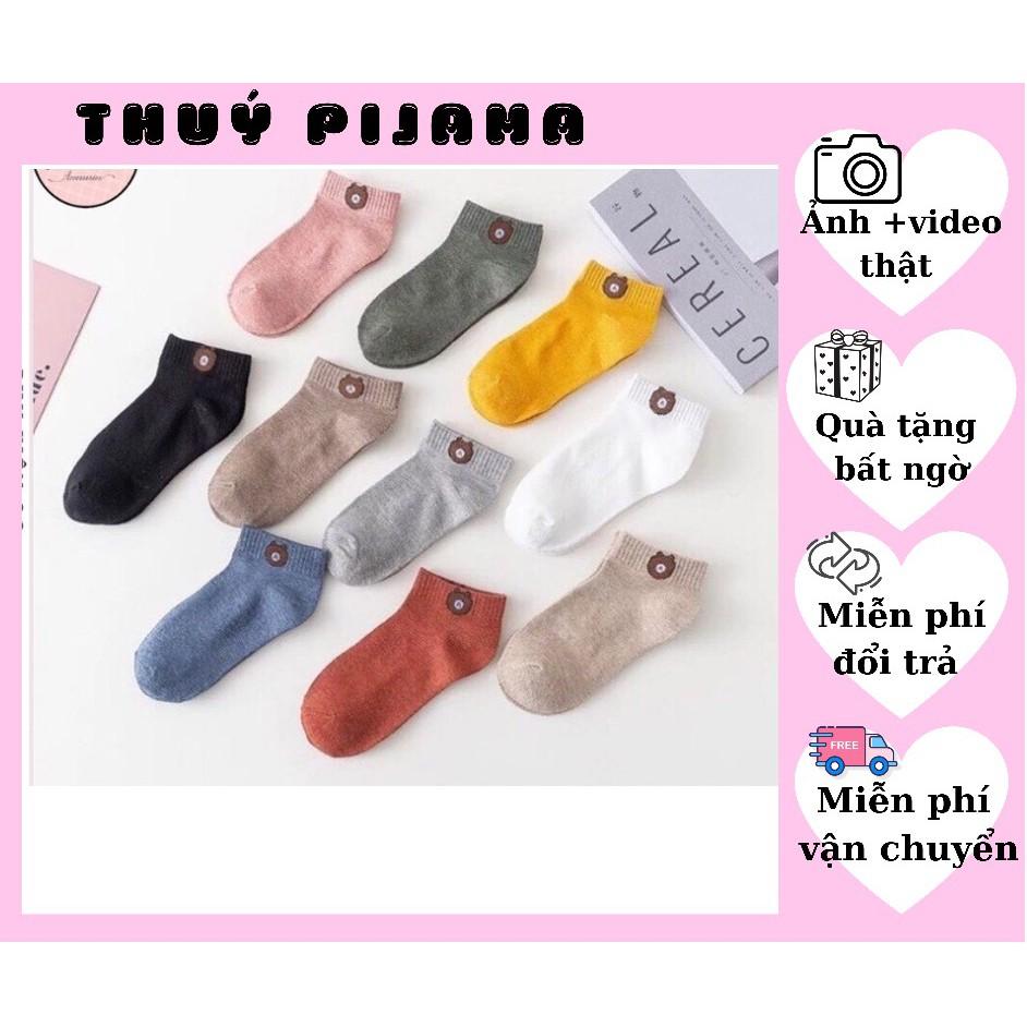 Tất gấu Brown cổ ngắn nhiều màu siêu yêu