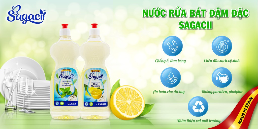 Nước rửa bát đậm đặc Sagacii - 275ml