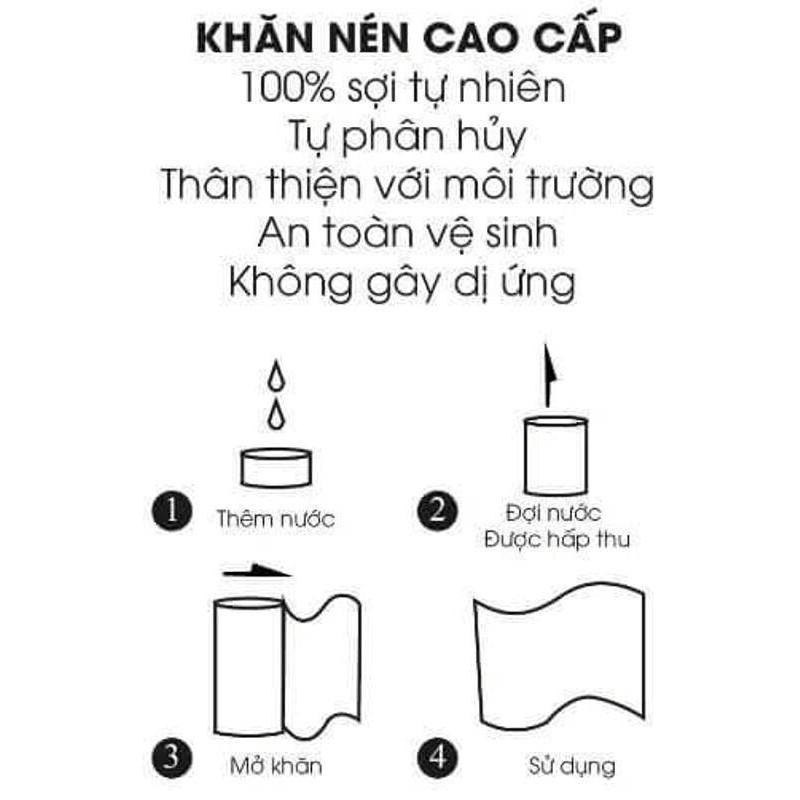 Khăn giấy nén cao cấp dạng viên kẹo