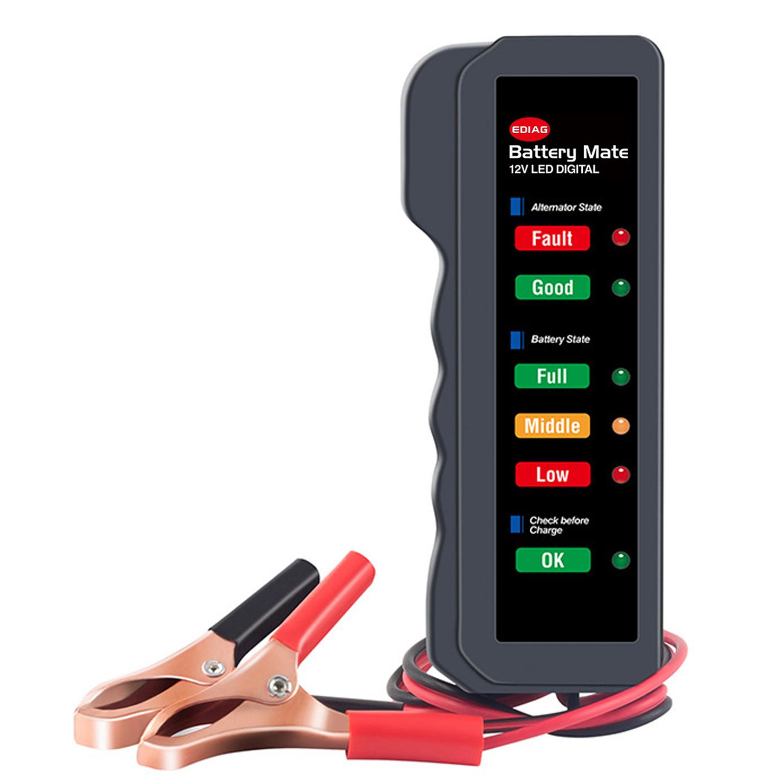 LED Lights Display12 V Vehicle Motorcycle Battery Tester Auto Car Battery Test Reverse Protect Function