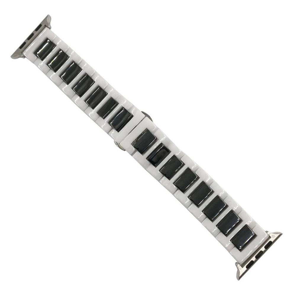 Band for Apple Watch Series 3 2 1 Bands, Stainless Steel Ceramics Link Replacement Strap Bracelet with Butterfly Buckle Clasp for iWatch 38mm