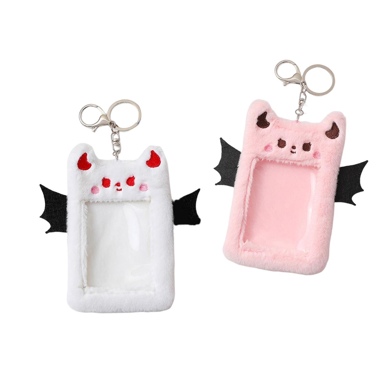 2 Colors Plush Photocard Holder Little Devil ID Card Case