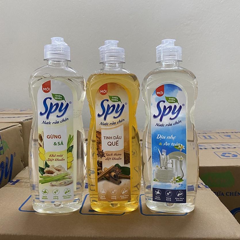 Nước rửa chén bát SPY hương Dịu Nhẹ 380ml thành phần thiên nhiên, an toàn, sạch nhanh dầu mỡ