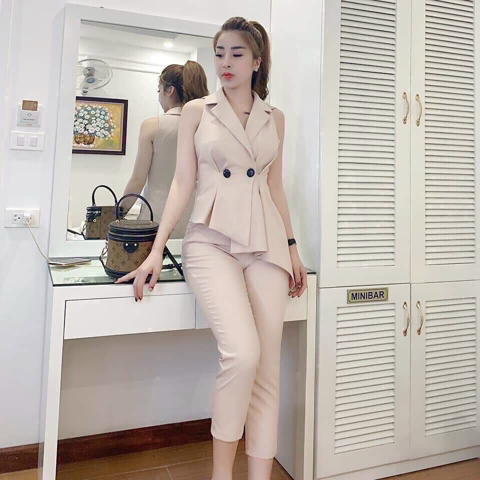 Set bộ cổ Vest thời trang công sở