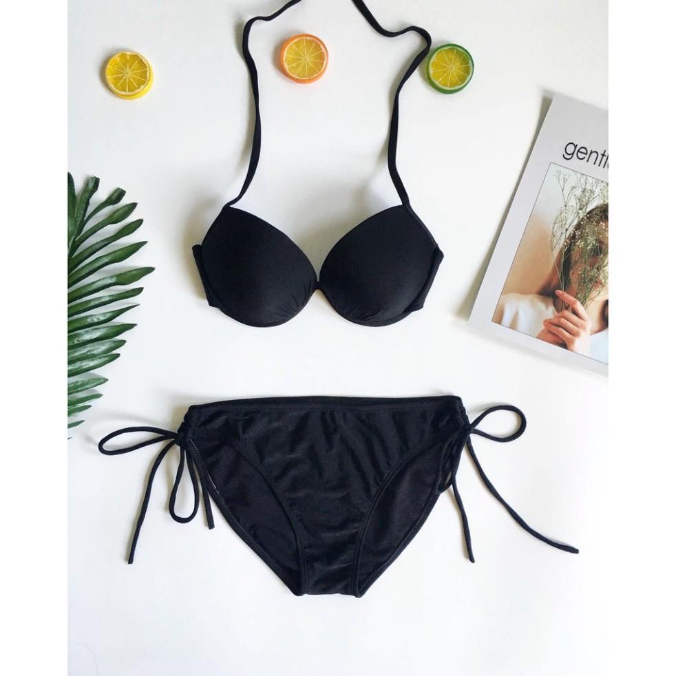 Bikini áo ngực quần chip cột nơ cam đất (9 màu)