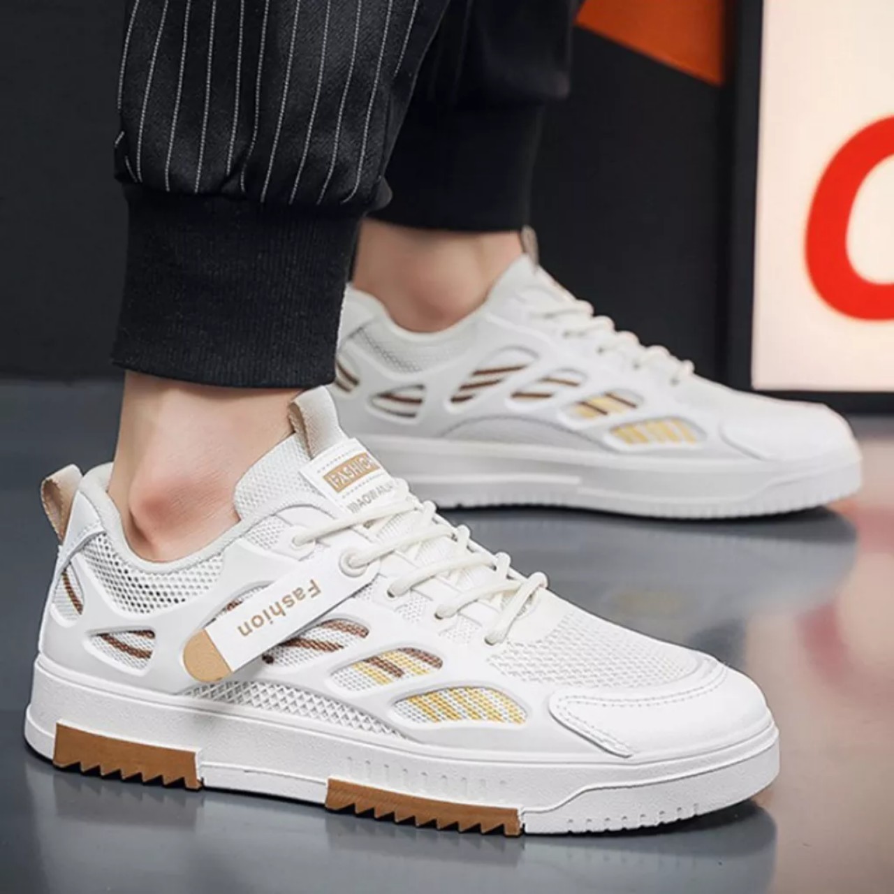 Giày thể thao Sneaker nam mùa hè thoáng khí kiểu dáng trẻ trung