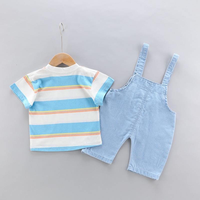 Set yếm bé trai, bé gái gồm áo thun kẻ sọc và yếm, bộ quần áo thời trang cho bé từ 9-18kg