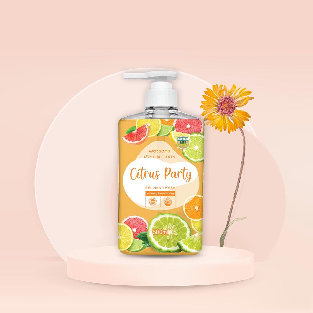 Gel Rửa Tay Watsons Love My Skin Citrus Party Gel Hand Wash 500ml