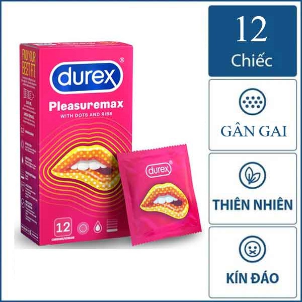 Bao Cao Su Durex Có Gai Pleasuremax - Hàng Chính Hãng - Nhập Khẩu Thái Lan - 12s