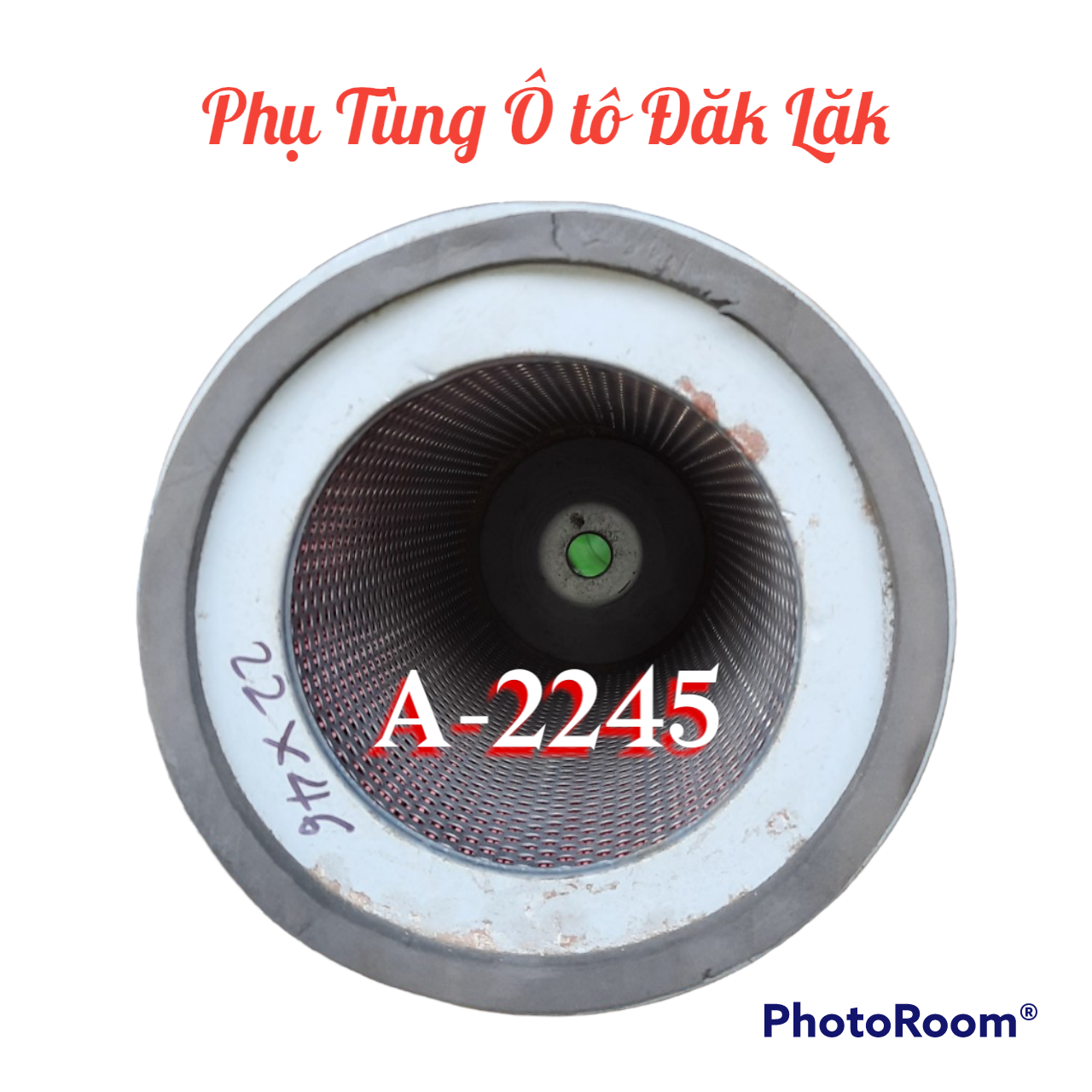 Lọc gió Hyundai 5 tấn A-2245, hàng Hankok. Kích thước lọc 220*450, sắt đáy sâu
