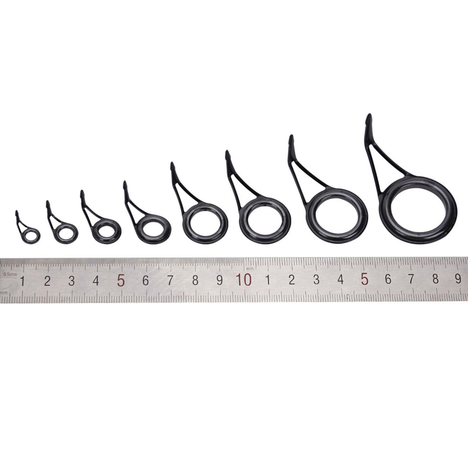 14Pcs Fishing Rod Guides Tip Tops Repair Ceramic Rod Building Eye Rings