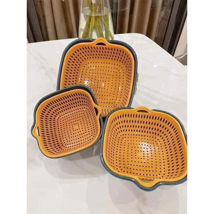 Bộ rổ nhựa kèm chậu 6 món cao cấp Tienich247