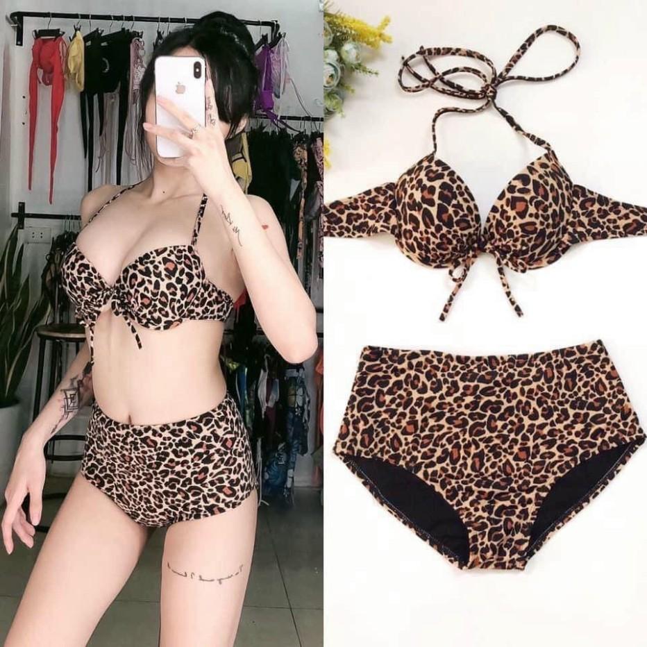 freeship Bikini 2 mảnh họa tiêt da báo đẹp sexy ( Ảnh chụp thật 100%)