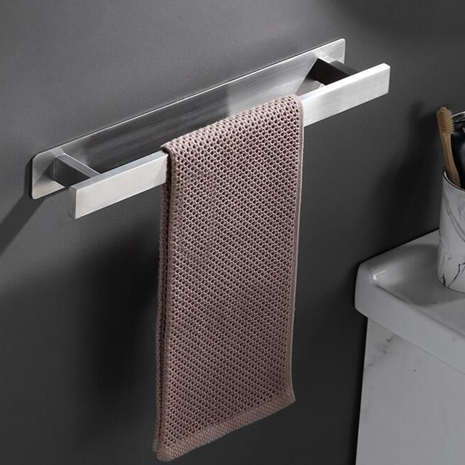 Self-Adhesive Towel Rail Rack Holder Shelf No Drilling for Bathroom Kitchen