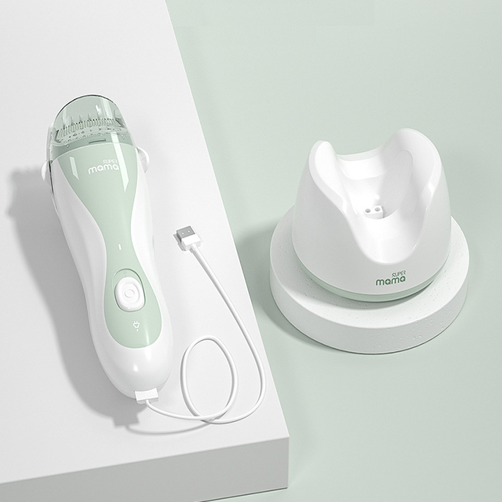 Tông đơ cắt tóc cho bé cao cấp thương hiệu Super Mama - Lưỡi cắt được làm từ gốm Ceramic - HÀNG NHẬP KHẨU