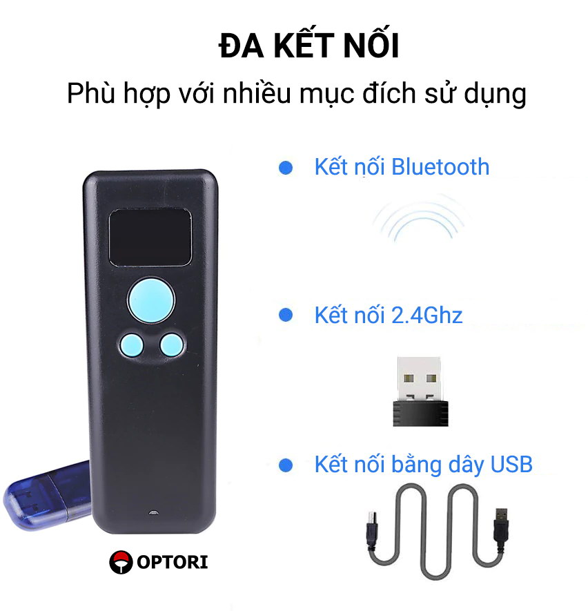 Máy quét mã vạch không dây 2D– Máy quét mã vạch bluetooth 2.4Ghz – L46 ( Hàng chính hãng)