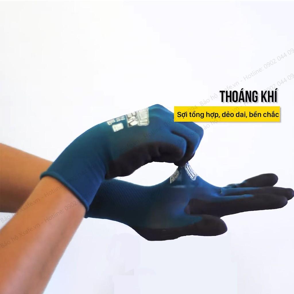 Găng tay bảo hộ đa dụng Takumi SG-1850 độ khéo léo cấp 5, phủ nitrile chống dầu nhớt, tăng độ bám, thoáng khí