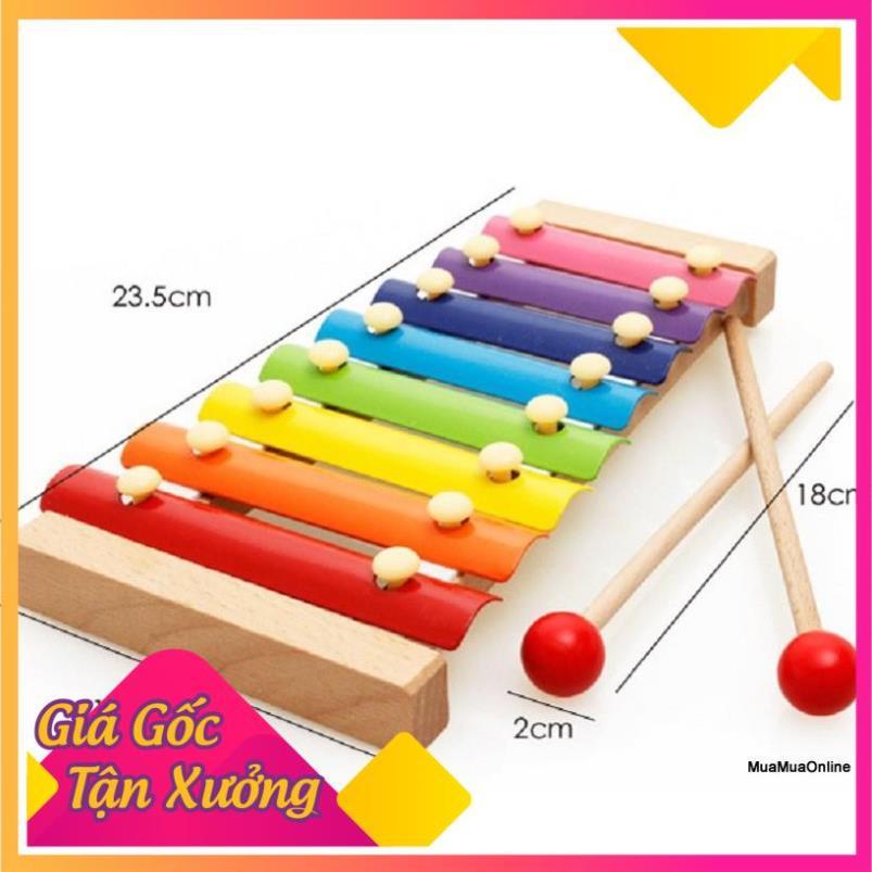 Đồ Chơi Đàn Gỗ Xylophone 8 Thanh Cho Bé + 2 Thanh Gõ TP'S