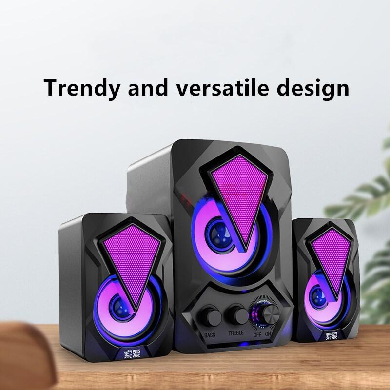 RGB Light Máy tính Bluetooth Loa đa phương tiện Nhà hát Subwofer Power Center Power Music Hỗ trợ cho loa PC màu máy tính xách tay máy tính để bàn: 2.1 Phiên bản tiêu chuẩn