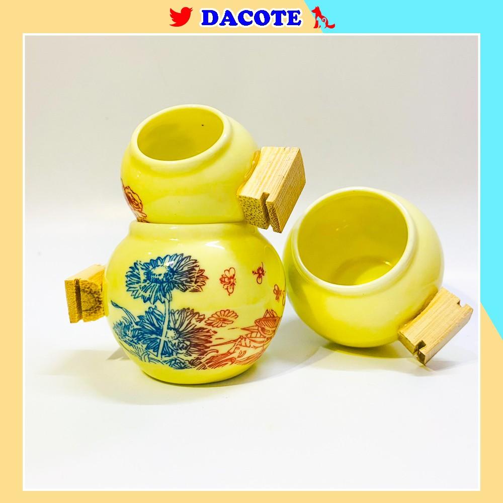 Cóng chào mào chất liệu gốm sứ họa tiết siêu đẹp - Combo 3 cóng sứ chào mào, chim họa mi