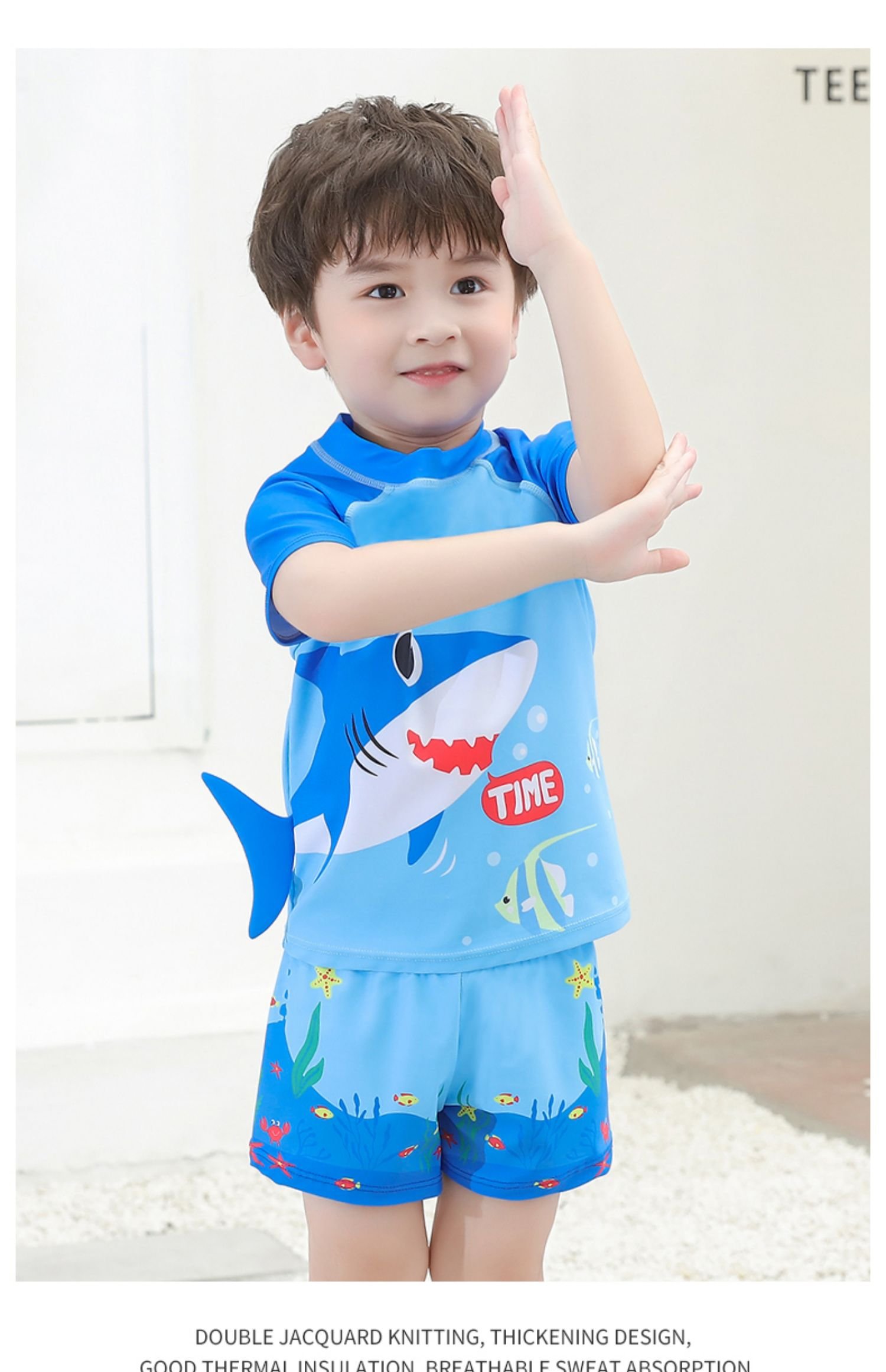 Đồ bơi bé trai Dokkid Kids dành cho trẻ em từ 10kg đến size đại in hình cá mập dễ thương