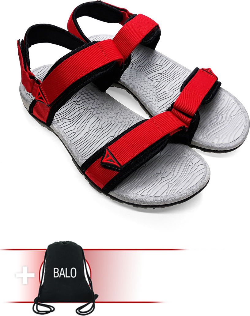 Giày Sandal Việt Thủy Quai Ngang VT01 - Đỏ - Tặng Kèm Balo Túi Rút