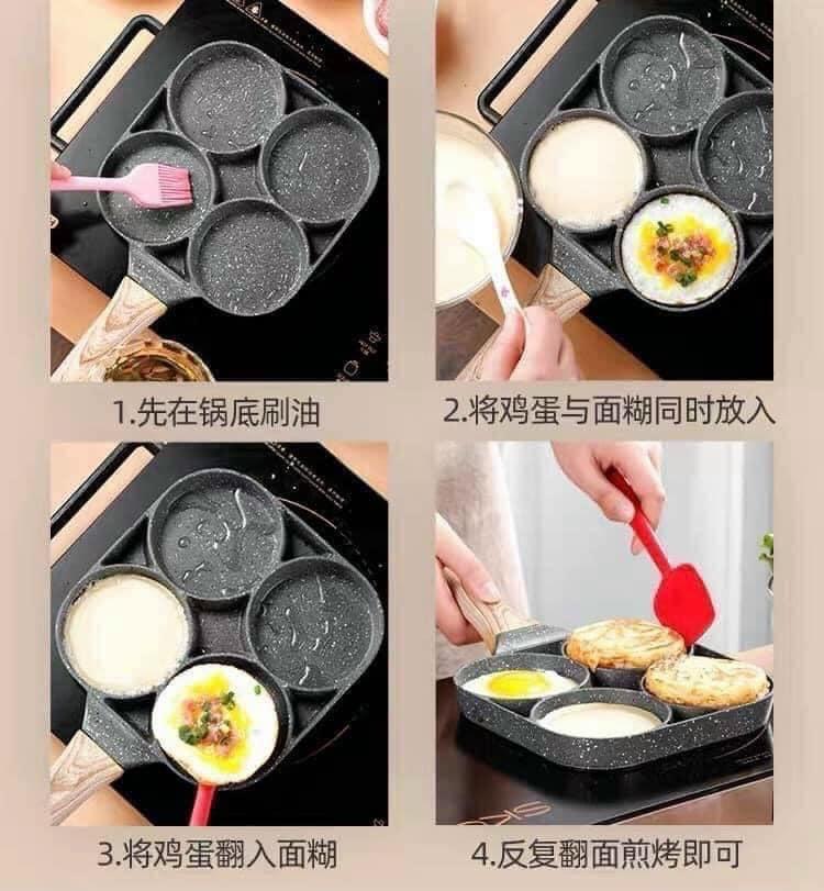 Chảo Chia 4 Ô, Chiên Rán Đa Năng - Free Ship Toàn Quốc