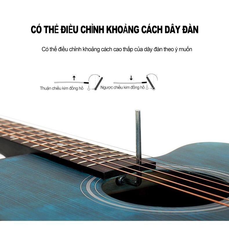 Đàn guitar acoustic dành cho người mới tập chơi， Khẩu âm thanh tự nhiên và chân thật, có độ bền cao, dễ dàng sử dụng cho