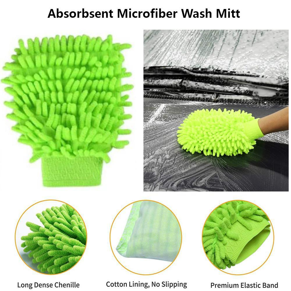 11 Pcs Car Cleaner Brush Set Including Premium Detail Brush,Wire Brush and Car Wash Mitt,Automotive Air Conditioner