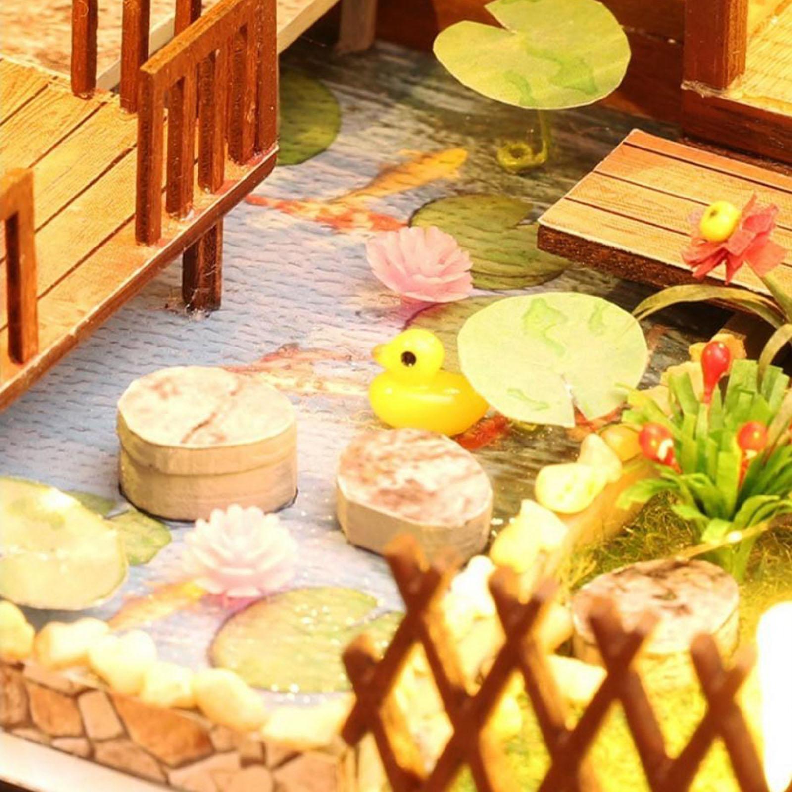 DIY Wooden Dolls House Handcraft Miniature Kit with Furniture,