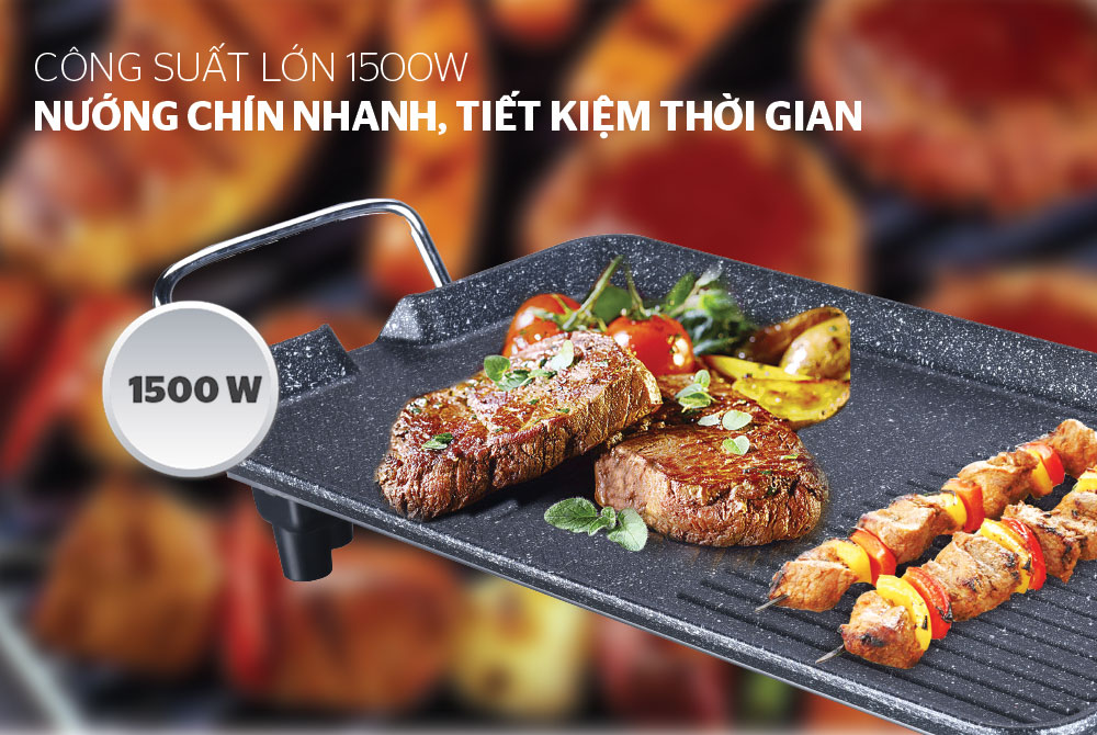 Bếp nướng điện không khói SUN/HOUSE SHD4607 BẢO HÀNH 12 THÁNG LỖI 1 ĐỔI 1, Bếp nướng điện 1500w