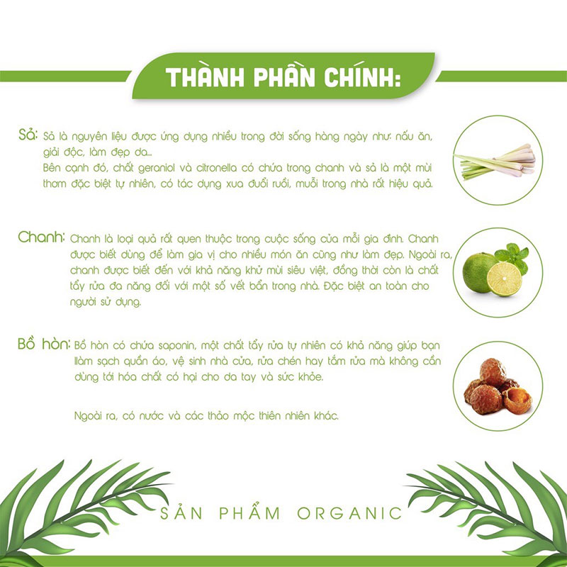 Nước lau sàn hương Sả Chanh An An, Khử mùi đuổi muỗi đuổi côn trùng, thảo mộc thiên nhiên