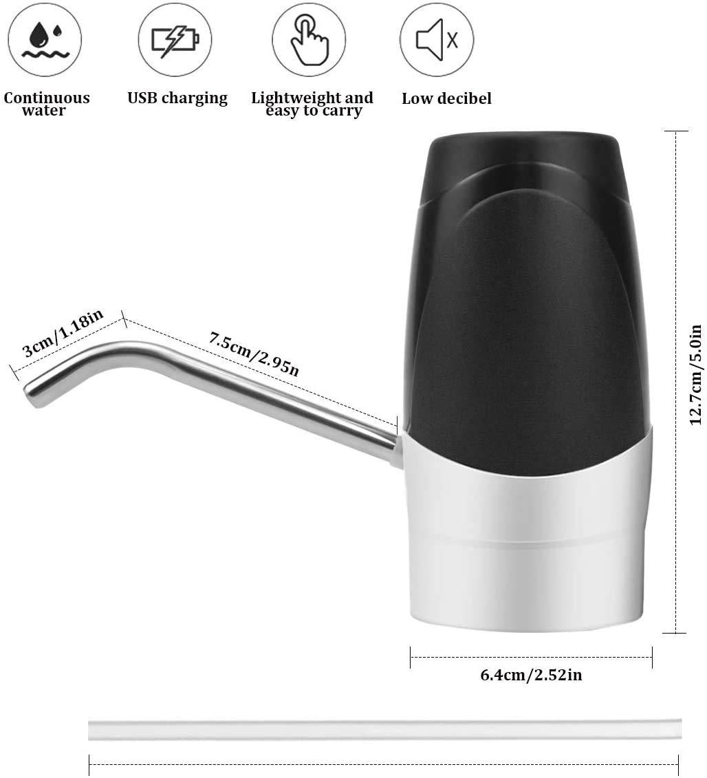 Máy bơm chai nước, 2-5 gallon Chai điện sạc USB của máy bơm nước, bộ phân phối nước di động cho bữa tiệc nướng tại văn phòng bếp