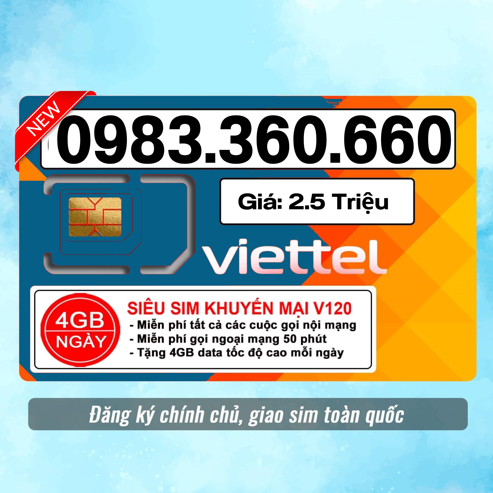 Sim Viettel số đẹp - Hàng chính hãng - 0983.360.660