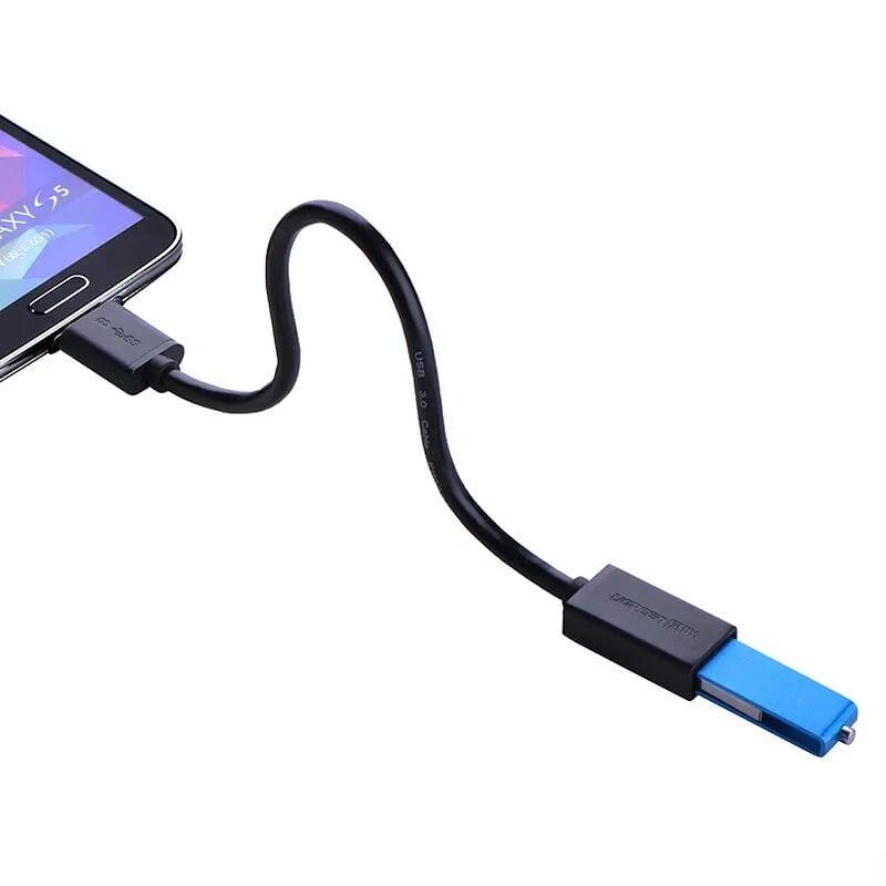 Ugreen UG10816US127TK 20CM màu Đen Cáp MICRO USB 3.0 OTG sang USB 3.0 đầu mạ vàng - HÀNG CHÍNH HÃNG