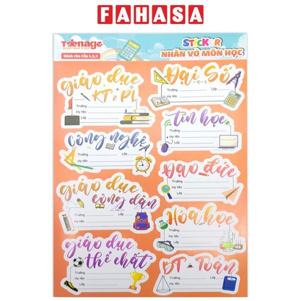 Bộ 3 Sticker Nhãn Vở Môn Học - Teenage NV-04