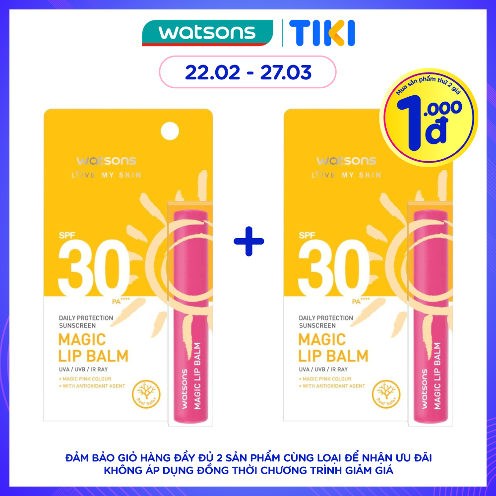 Son Dưỡng Môi Chống Nắng Hằng Ngày Watsons SPF30 PA++++ 1.7g