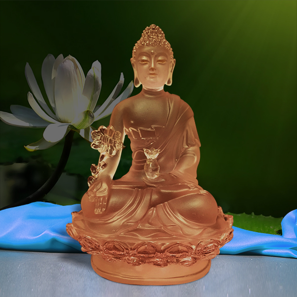 Tượng Phật Dược Sư Bằng Lưu Ly Cổ Pháp – cao 12cm