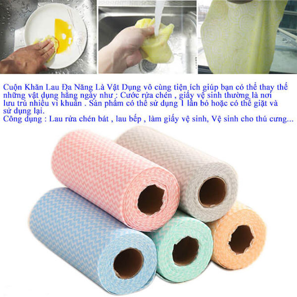 Combo 10 Cuộn Khăn Lau Đa Năng Tiện Ích