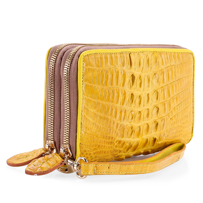 Ví nữ da cá sấu nhiều loại màu vàng nghệ HJ93253-3282-3296-3298-3299