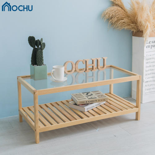 Bàn Trà Sofa Mặt Kính OCHU Khung Gỗ Hình Chữ Nhật  - Pure Table