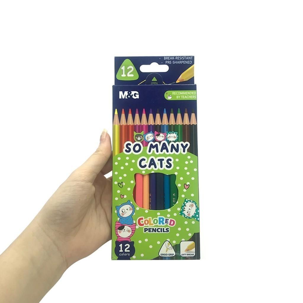 Bút Chì Màu Gỗ Hình Mèo M&G