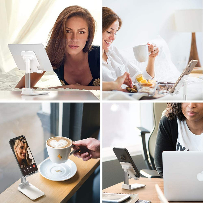 Adjustable Phone Holder Foldable Tablet Stand Mobile Phone Mount Compatible with All Smartphones