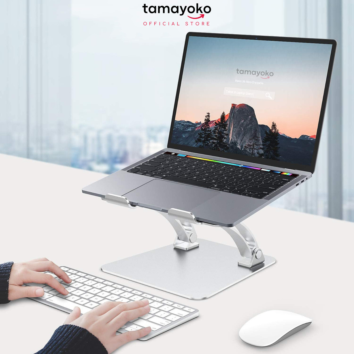 Giá Đỡ Máy Tính, Laptop, iPad, Macbook Hợp Kim Nhôm Cao Cấp. Hỗ Trợ Tản Nhiệt Chống Mỏi Cổ, Vai, Gáy. Hàng Chính Hãng Tamayoko