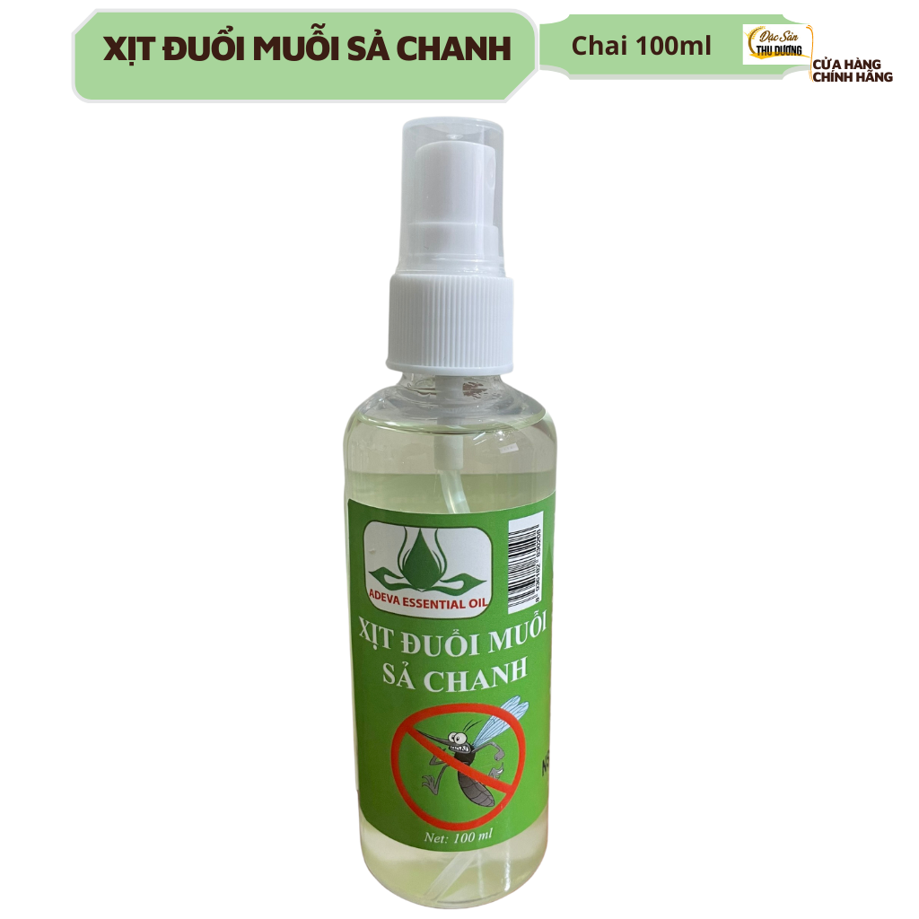 Xịt muỗi Sả Chanh Adeva Noni 100ml - Chỉ từ tinh dầu sả chanh và cồn nguyên chất, xua đuổi ruồi muõi côn trùng, An toàn cho trẻ em