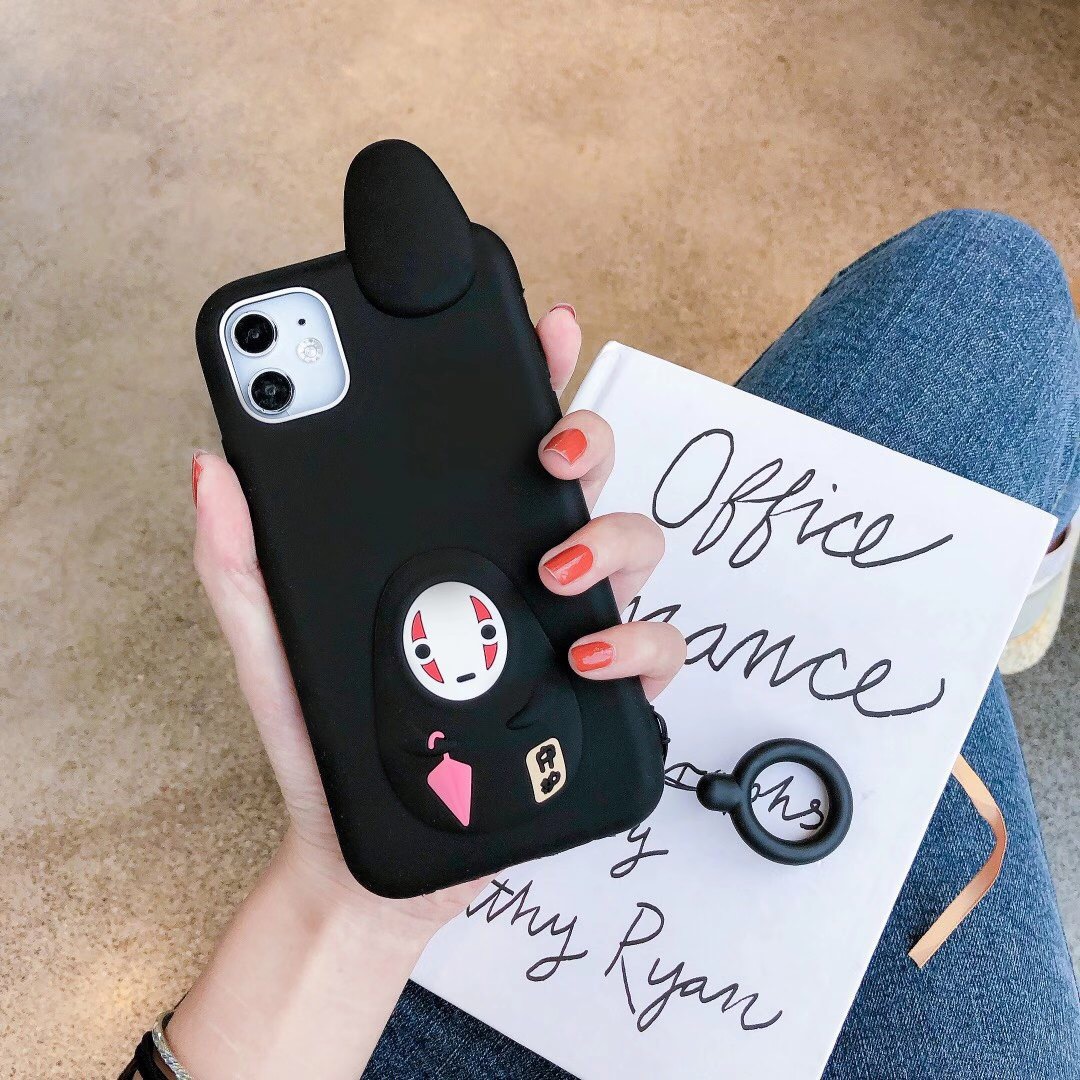 Ốp lưng Silicon cho iPhone 12 Mini / 12 / 12 Pro / 12 Pro Max Vô Diện Kèm Móc Ring