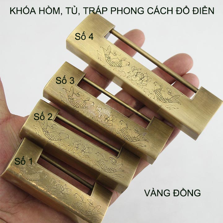 Khóa phong cách cổ điển, chuyên dùng cho hòm, tủ, tráp gỗ vintage